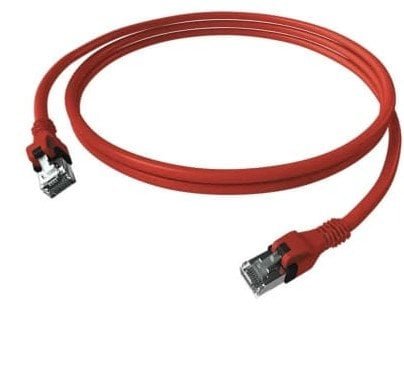 EasyLan DualBoot® PushPull Patch Cable Cat.6A Class EA, S/FTP, RJ45 / RJ45, czerwony, 1,5 m