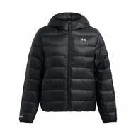 Kurtki damskie - Damska kurtka puchowa pikowana Under Armour Legend Down Hooded Jacket - czarna - UNDER ARMOUR - miniaturka - grafika 1