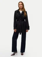 Płaszcze damskie - Vero Moda Trencz Chelsea 10329343 Czarny Regular Fit - miniaturka - grafika 1