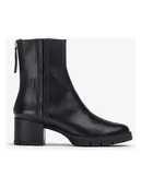 Botki damskie - Unisa Skórzane botki w kolorze czarnym - miniaturka - grafika 1