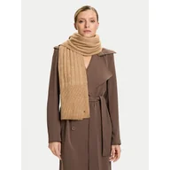 Apaszki i szaliki damskie - Szalik Tommy Hilfiger Flag Fluffy AW0AW17787 Beżowy - miniaturka - grafika 1