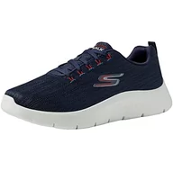 Trampki męskie - Skechers Męskie trampki 216481 NVRD, granatowe tekstylne/czerwone wykończenie, 7 UK - miniaturka - grafika 1