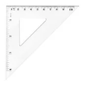 Linijki, ekierki - TETIS Ekierka plastikowa równoramienna 10,5 cm BL003-B - miniaturka - grafika 1