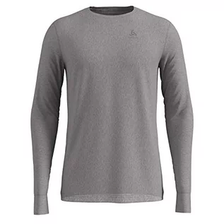 Koszulki męskie - Odlo Bl Top Crew Neck L/S Natural 100% Merino Warm podkoszulek męski wielokolorowa Grey Melange - Grey Melange M 11081210420M - grafika 1