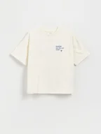 Koszulki dla chłopców - Reserved - T-shirt z nadrukiem - złamana biel - miniaturka - grafika 1