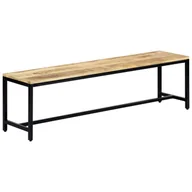 Ławki do przedpokoju - vidaXL Ławka do jadalni, 160 cm, lite surowe drewno mango - miniaturka - grafika 1
