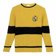 Swetry męskie - CERDÁ LIFE'S LITTLE MOMENTS - Męski i damski sweter z dzianiny Harry Potter z okrągłym dekoltem i długim rękawem w stylu Tricot - Oficjalna licencja Warner Bros, Żółty, XL - miniaturka - grafika 1