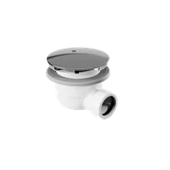 Odpływy liniowe - Excellent Vert syfon do brodzika biały 90 mm z pokrywą, chrom - miniaturka - grafika 1