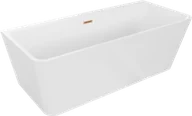 Wanny - Mexen Volta wanna wolnostojąca przyścienna 170 x 75 cm, biała, przelew miedź szczotkowana - 51131707500-65 - miniaturka - grafika 1