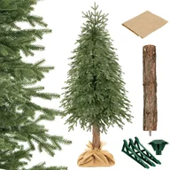 Choinki - Choinka sztuczna na pniu 220 cm świerk PE jak żywy drzewko bożonarodzeniowe - miniaturka - grafika 1