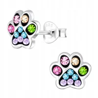 Biżuteria dla dzieci - Kolczyki srebrne łapki dla dziewczynki dzieci sztyfty wkrętki srebro 925 - miniaturka - grafika 1