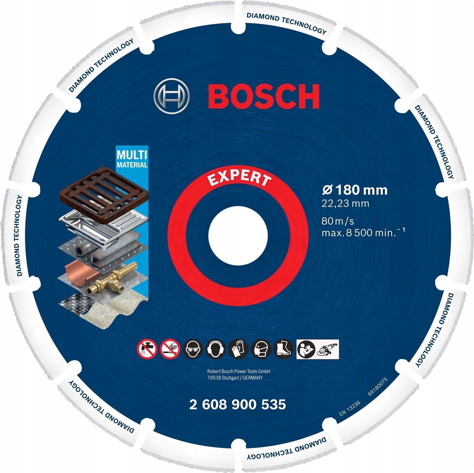 Bosch Powertools diamond cutting disc 180x22.23mm - 2608900535 EXPERT RANGE