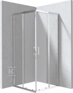 Kabiny prysznicowe - Kabina Onnline New kwadratowa, profil chrom, szkło transparentne 90x195cm - miniaturka - grafika 1