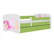 Łóżka dla dzieci i młodzieży - Łóżko dla dziecka, barierka, Babydreams, wróżka ze skrzydełkami, zielone - miniaturka - grafika 1