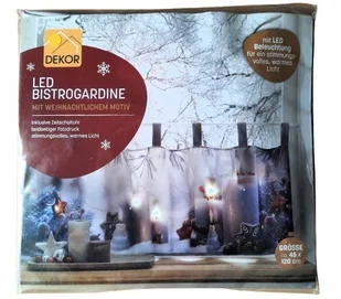 zazdrostka firanka świąteczna 45x120 świece - Firany - miniaturka - grafika 1