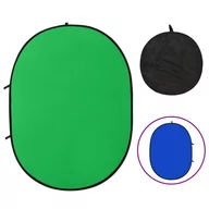 Tła fotograficzne - vidaXL Owalne tło studyjne 2-w-1, zielono-niebieskie, 200x150 cm - miniaturka - grafika 1