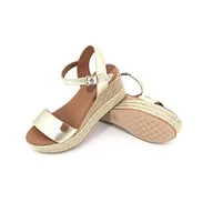 Kapcie damskie - POPA Klin Niski Arambol Laminowany Złoto, Kapcie Kobieta, 35 EU, Złoty, 35 EU - miniaturka - grafika 1