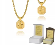 Biżuteria dla dzieci - Złoty łańcuszek srebro pozłacane medalik 40 cm DEDYKACJA S3M28 - miniaturka - grafika 1