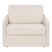 Fotele - Fotel rozkładany typu express z beżową tapicerką - Materac 14 cm - CALIFE - miniaturka - grafika 1