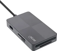 Czytniki kart pamięci - Czytnik InLine InLine® USB 3.2 Multi Cardreader Hub, SD/TF/MS/XD/CF, 3-port USB-A, Dual 66772F - miniaturka - grafika 1