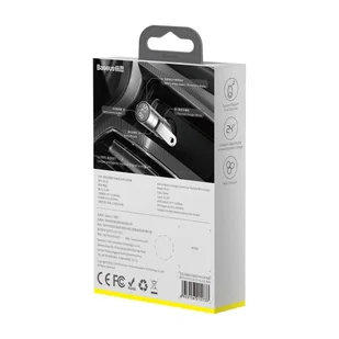 Baseus Energy Column Transmiter FM Bluetooth 5.0 ładowarka samochodowa 2x USB 3,1A QC3.0 srebrny (CCNLZ-0S) - Ładowarki samochodowe - miniaturka - grafika 17