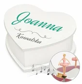 Pozytywki dla dzieci - Szkatułka na biżuterię w kształcie serca z pozytywką i nadrukiem dla niej - miniaturka - grafika 1