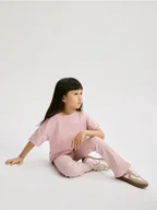 Spodnie i spodenki dla dziewczynek - Reserved - Bawełniany komplet - brudny róż - miniaturka - grafika 1