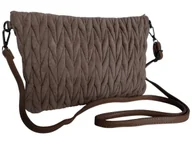 Torebki damskie - Pikowana Kopertówka, Torebka Damska Listonoszka Na Ramię, Tkanina Welurowa - miniaturka - grafika 1