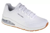 Sneakersy damskie - Skechers Sneakersy damskie Uno 2, Wykończenie z białej siatki Duraleather, 41 EU - miniaturka - grafika 1