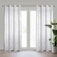 Zasłony - Zasłona gotowa Elise zaciemniająca 140 x 250 cm przelotki biało-srebrny - miniaturka - grafika 1