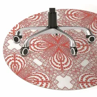 Podnóżki, podpórki, podkładki - Mata pod fotel ochrona paneli Czerwona koronka fi100 cm - miniaturka - grafika 1