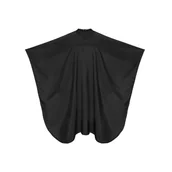 Peleryny fryzjerskie - Fox Earth Colors, peleryna fryzjerska z silikonowym kołnierzem, czarna, ekologiczna, 130x146 cm - miniaturka - grafika 1