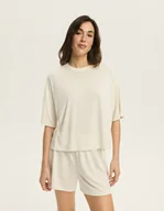 Bluzki damskie - Koszulka damska Ruth Esotiq kremowy - XL - miniaturka - grafika 1