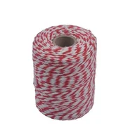 Kłódki - SZNUREK BAWEŁNIANY BIAŁO-CZERWONY 250G 2MM - miniaturka - grafika 1