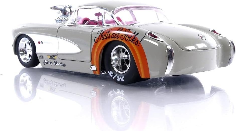 Looney Tunes Corvette 1957 Hollywood Rides – Figurka i Auto 1:24, MS-621