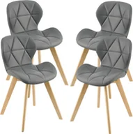 Krzesła - Krzesło do jadalni Älmhult zestaw 4 krzeseł bukowych 81x57 cm imitacja skóry Krzesło do salonu Krzesło kuchenne szare - miniaturka - grafika 1