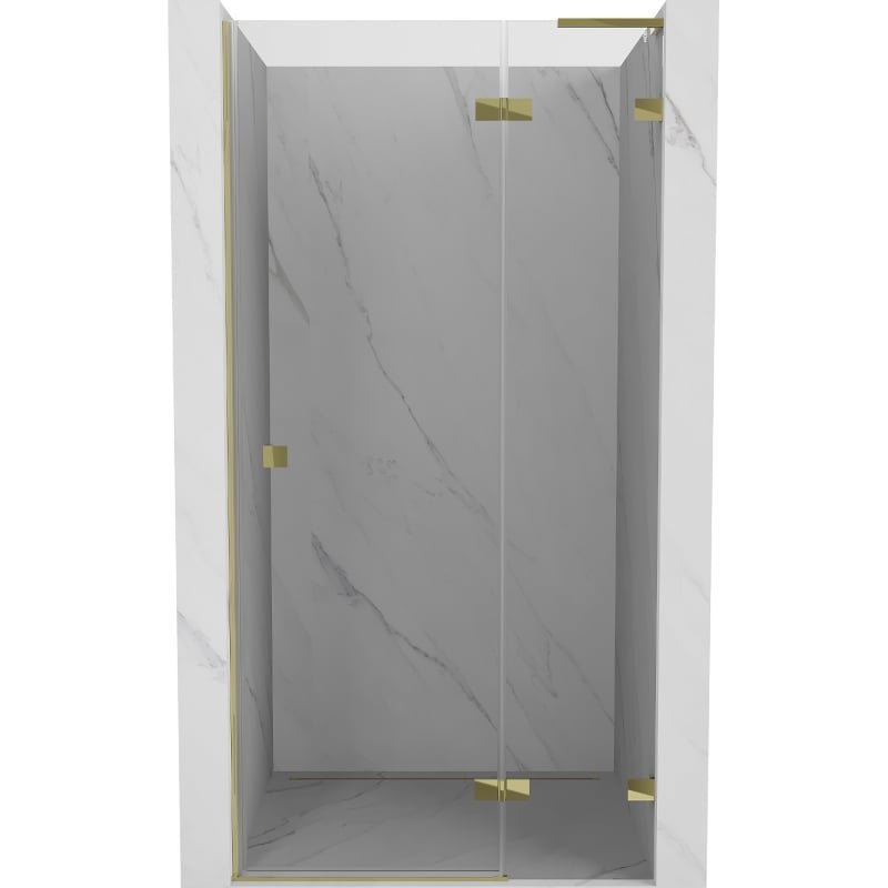 Mexen Lunar L drzwi prysznicowe uchylne prawe 95 cm, transparent, złote - 834L-095-000-50-00-P