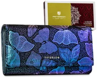 Portfele - Duży damski portfel skórzany z modnym wzorem PETERSON - miniaturka - grafika 1