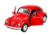 Samochody i pojazdy dla dzieci - WELLY VW VOLKSWAGEN BEETLE Z DACHEM CZERWONY 1:34 SAMOCHÓD NOWY METALOWY MODEL - miniaturka - grafika 1