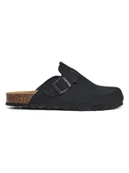 Klapki i japonki damskie - billowy Skórzane chodaki w kolorze czarnym - miniaturka - grafika 1