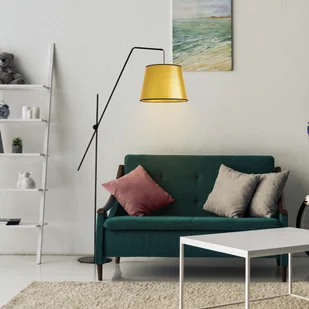 Czarno-złota lampa podłogowa do salonu VIGO MIRROR - Lampy stojące - miniaturka - grafika 1