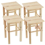 Taborety i hokery - Taboret drewniany kwadratowy 44 x 30 cm, 4 szt. - miniaturka - grafika 1