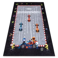 Dywany dla dzieci - Dywan do prania JUNIOR 52108.801 Wyścigówka, formuła 1 dla dzieci, antypoślizgowy - szary, 160x220 cm - miniaturka - grafika 1