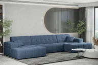 Narożniki - Sofa w kształcie U NIMES narożnik tkanina Neve niebieski - miniaturka - grafika 1