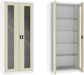 Meble i wyposażenie gabinetów medycznych - NSML.112.9010.7032 szafa lekarska 2-skrzydłowa 1-komorowa biało-szara - miniaturka - grafika 1