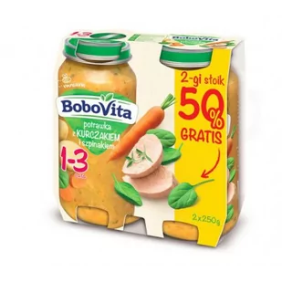 BOBOVITA Junior Potrawka z kurczakiem i szpinakiem 1-3 lata 2 x 250 g - Dania dla dzieci - miniaturka - grafika 2