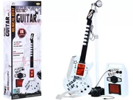 Gitary klasyczne - Duża GITARA ELEKTRYCZNA + stojak + MIKROFON + piec HK-9010D - miniaturka - grafika 1