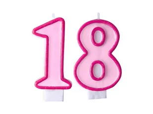 ZESTAW ŚWIECZKI 18 RÓŻOWE 2szt - Urodziny dla dorosłych - miniaturka - grafika 1