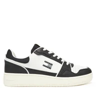 Sneakersy męskie - Sneakersy Tommy Jeans Tjm Retro Basket EM0EM01610 Biały - miniaturka - grafika 1