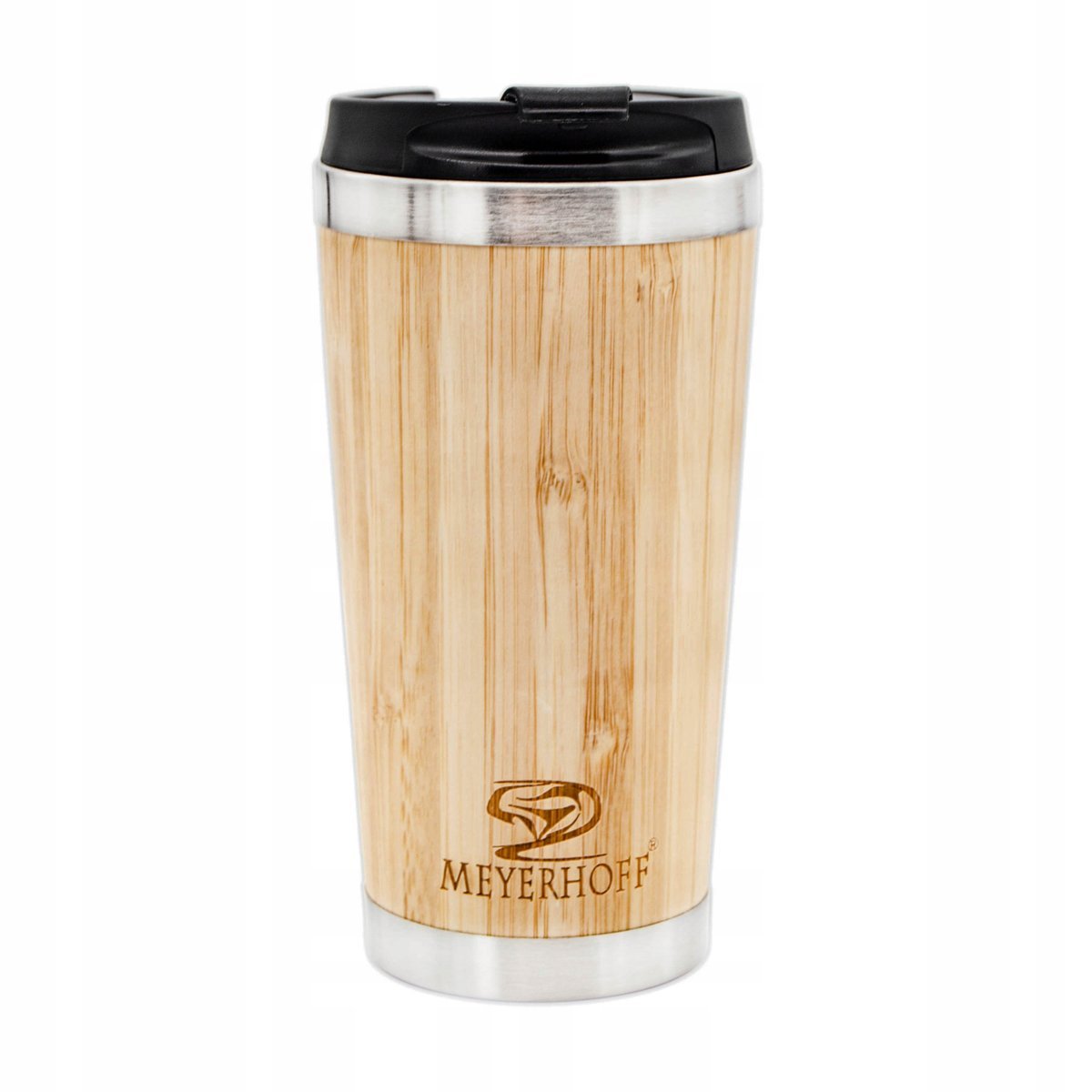 KUBEK TERMICZNY TERMOS Z KLIPSEM BAMBUS 450 ML